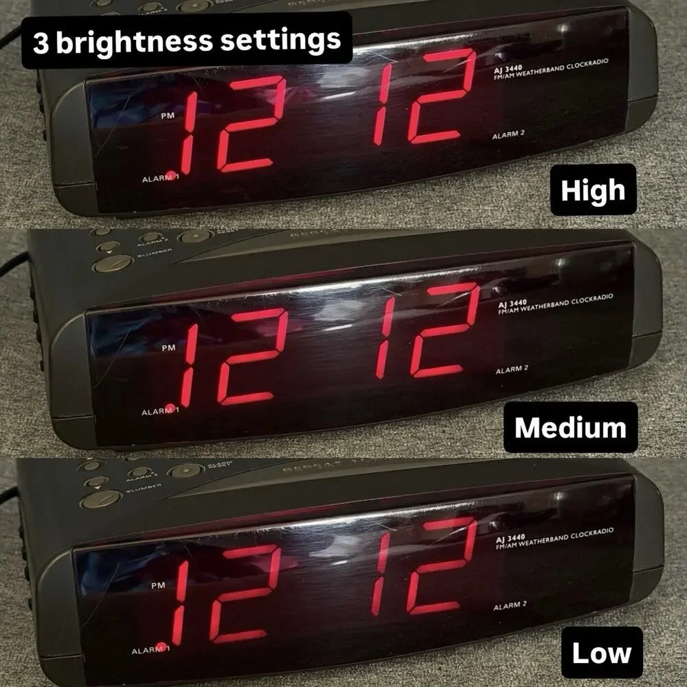 Old Magnavox AJ 3440/17 AM/FM Weatherband Dual Alarm Clock Radio Digital WORKS